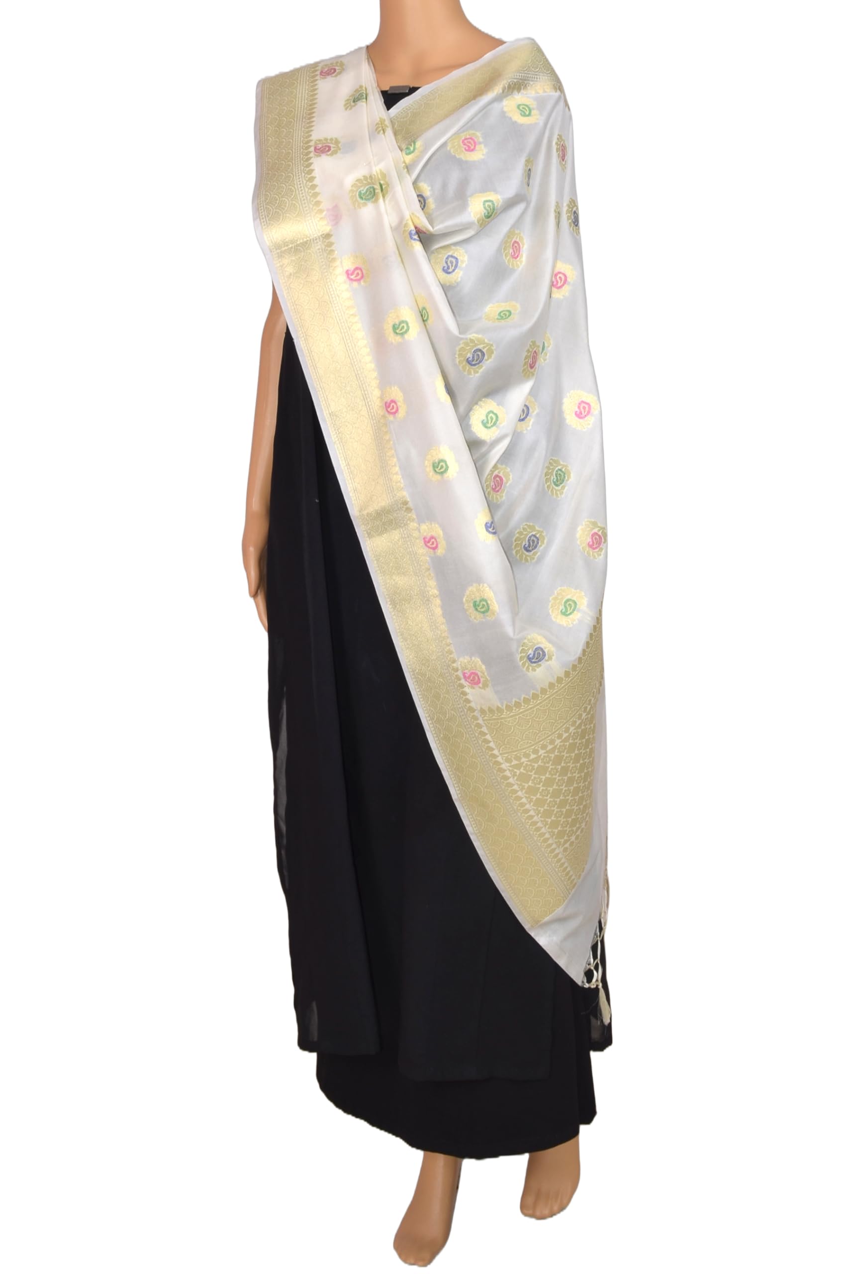 Chandrakala Banarasi Dupatta for Women,Shawl Scarf Wrap Chunni (D266-P) - Image 3