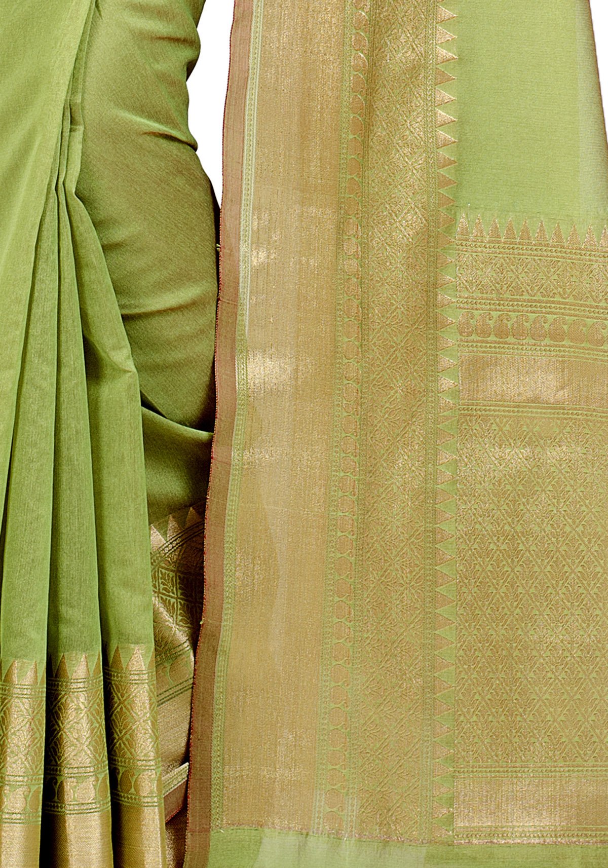 Chandrakala Banarasi Saree for Women with Unstitched Blouse Piece Indian Wear (1258) - Image 5