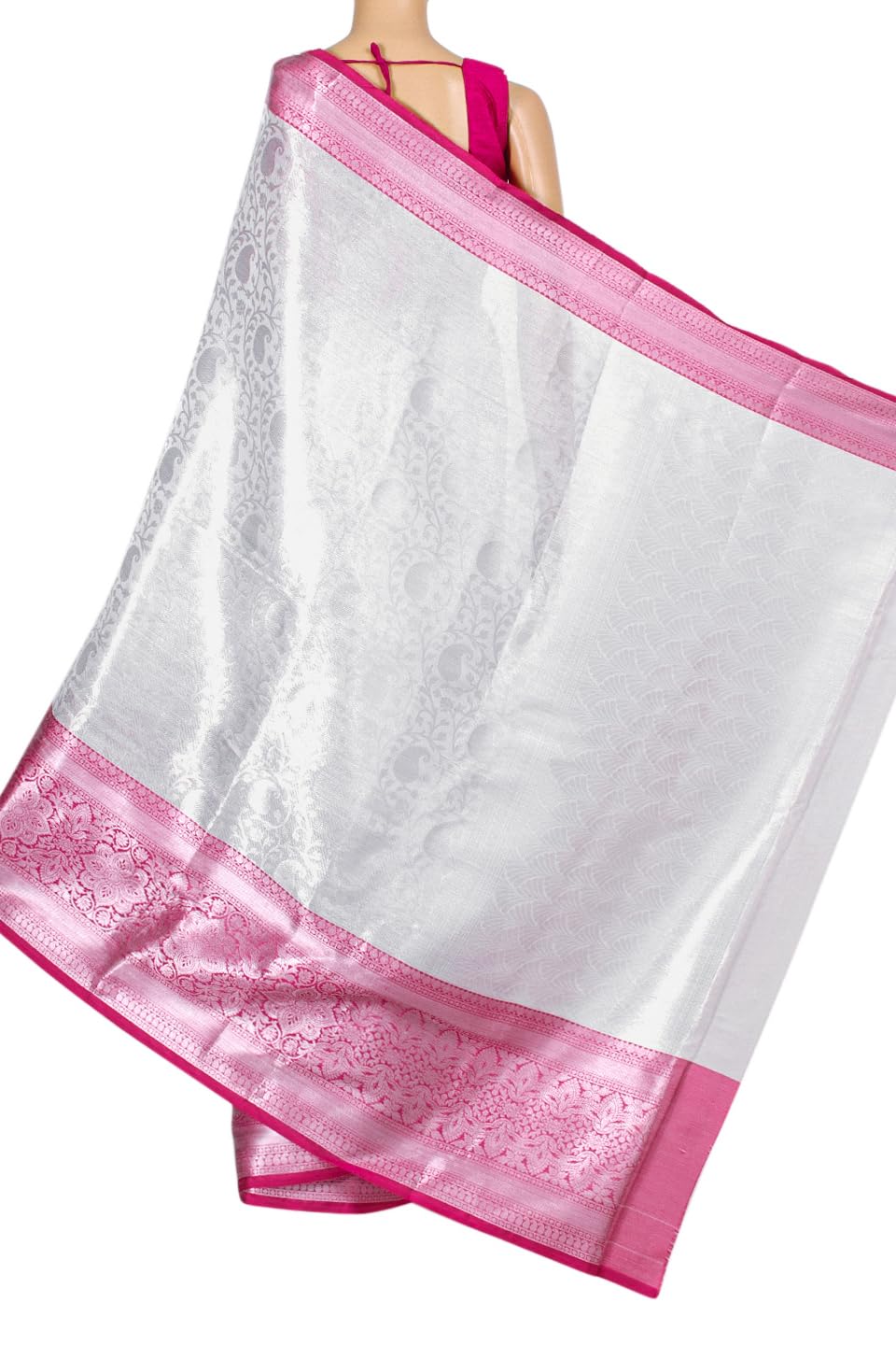 Chandrakala Banarasi Saree for Women with Unstitched Blouse Piece Indian Wear (1421) - Image 3