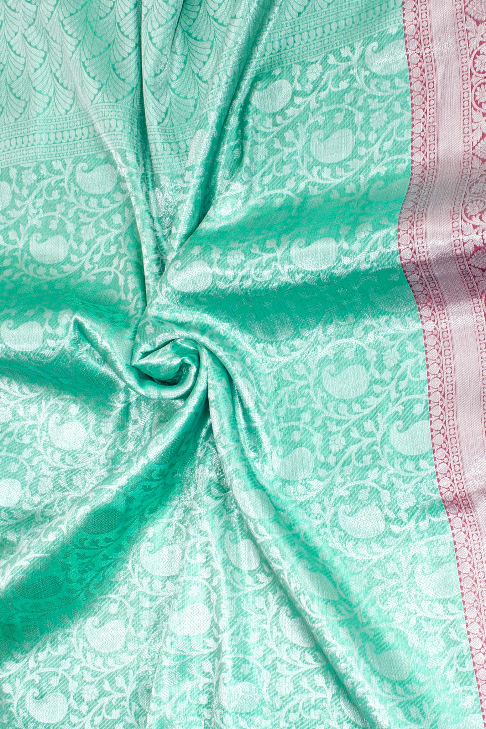 Chandrakala Banarasi Saree for Women with Unstitched Blouse Piece Indian Wear (1421) - Image 4