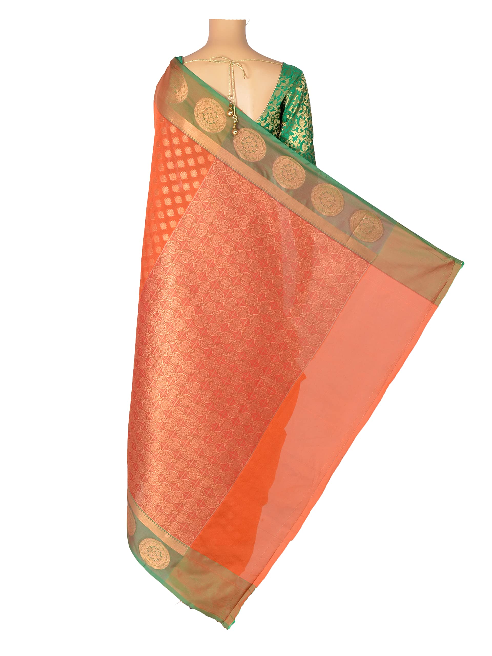 Chandrakala Banarasi Saree for Women with Unstitched Blouse Piece Indian Wear (1428) - Image 3