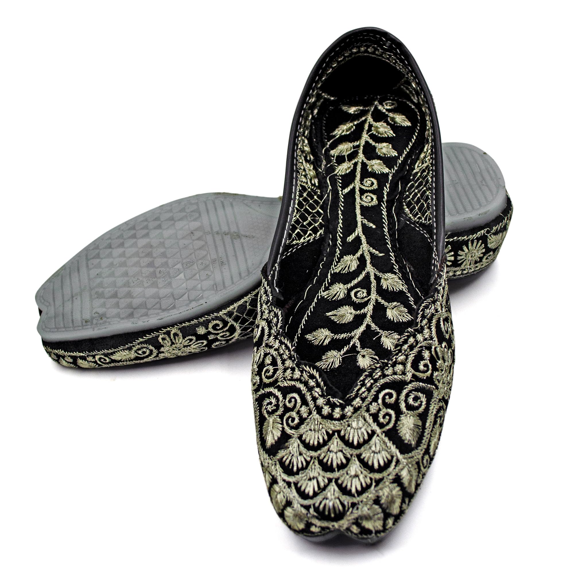 Chandrakala Bridal Mojaris for Women Flats Punjabi Jutti Ethnic Flats,(WF140-P) - Image 4