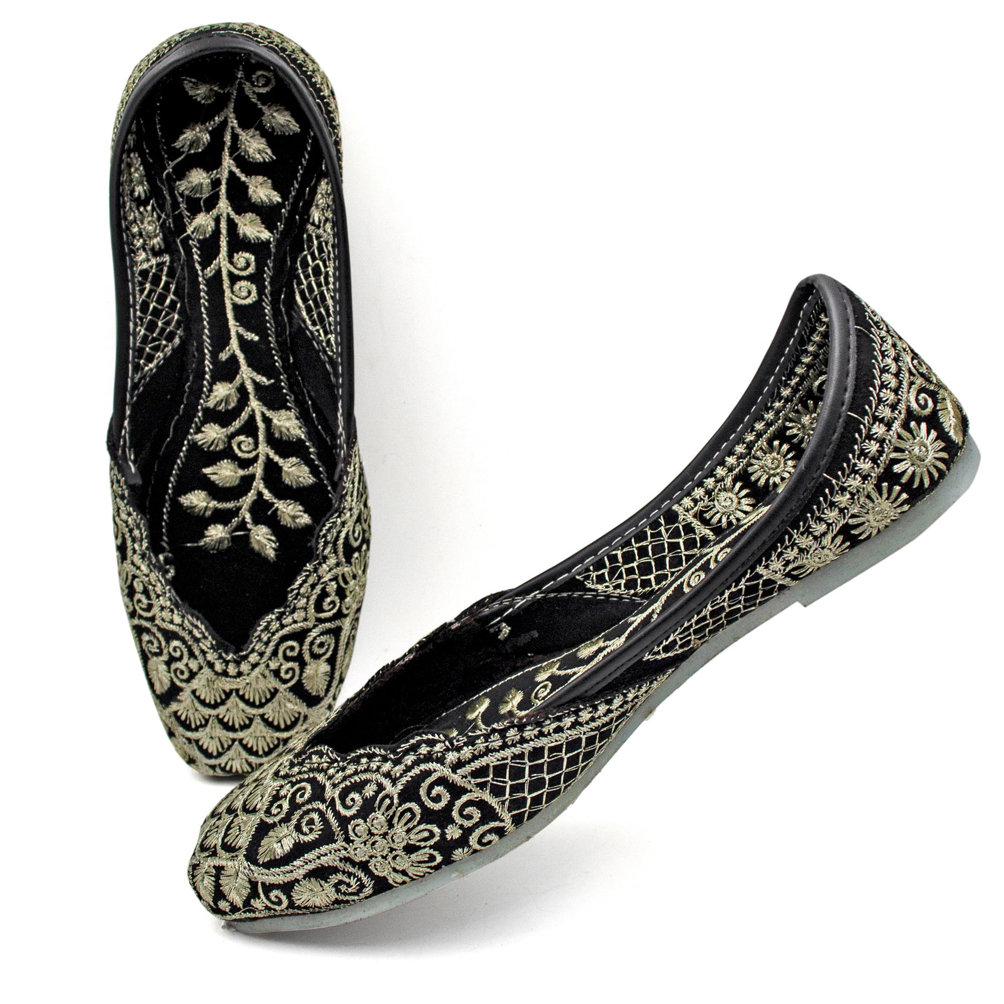 Chandrakala Bridal Mojaris for Women Flats Punjabi Jutti Ethnic Flats,(WF140-P) - Image 5