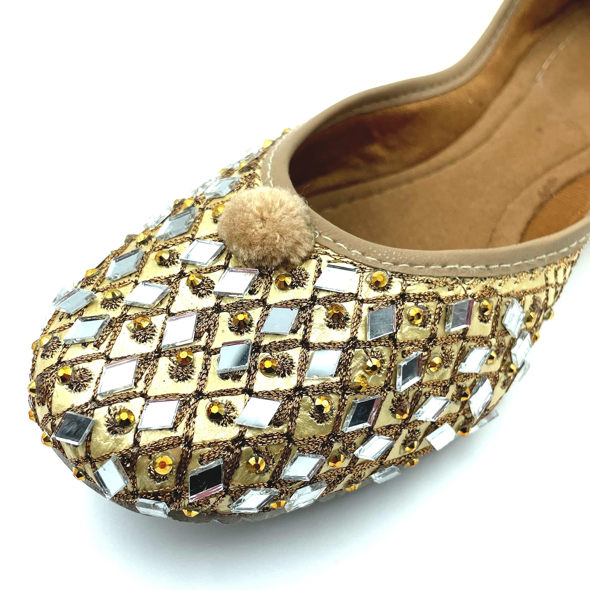 Chandrakala Bridal Mojaris for Women Flats Punjabi Jutti (WF131-P) - Image 6