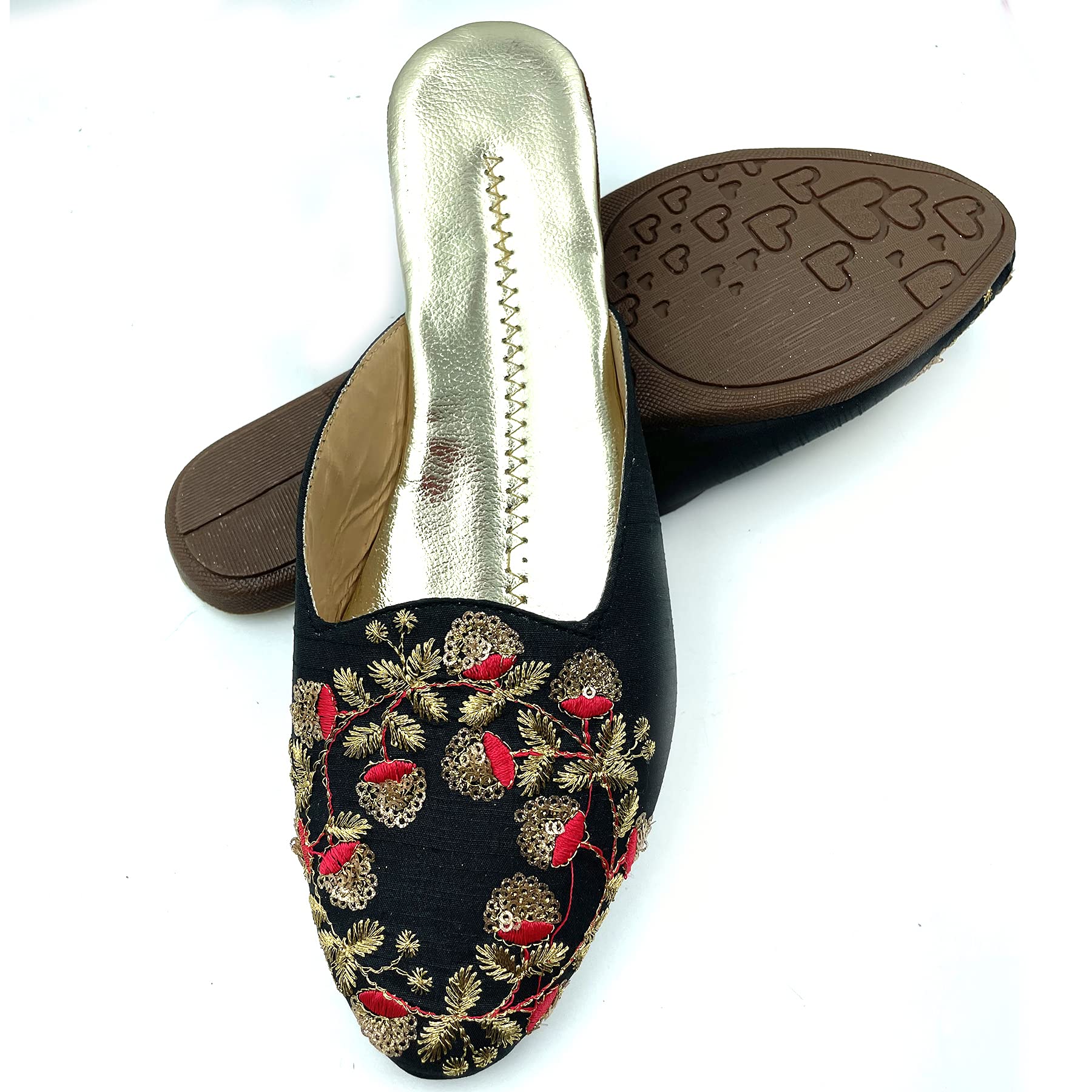 Chandrakala Bridal Mojaris for Women Flats Punjabi Jutti (WF138-P) - Image 3