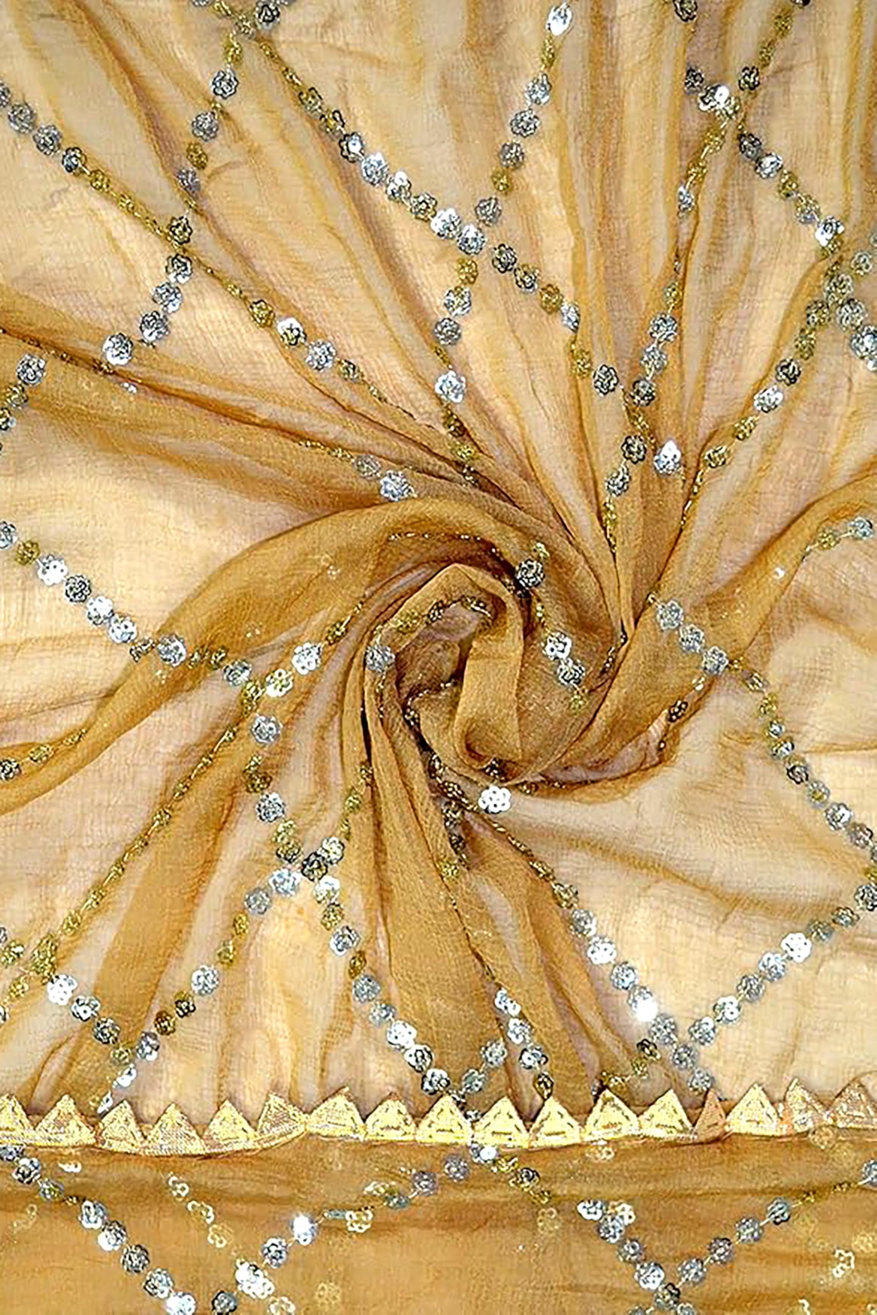 Chandrakala Chiffon Dupatta for Women, Shawl Scarf Wrap Chunni (D238-P) - Image 5