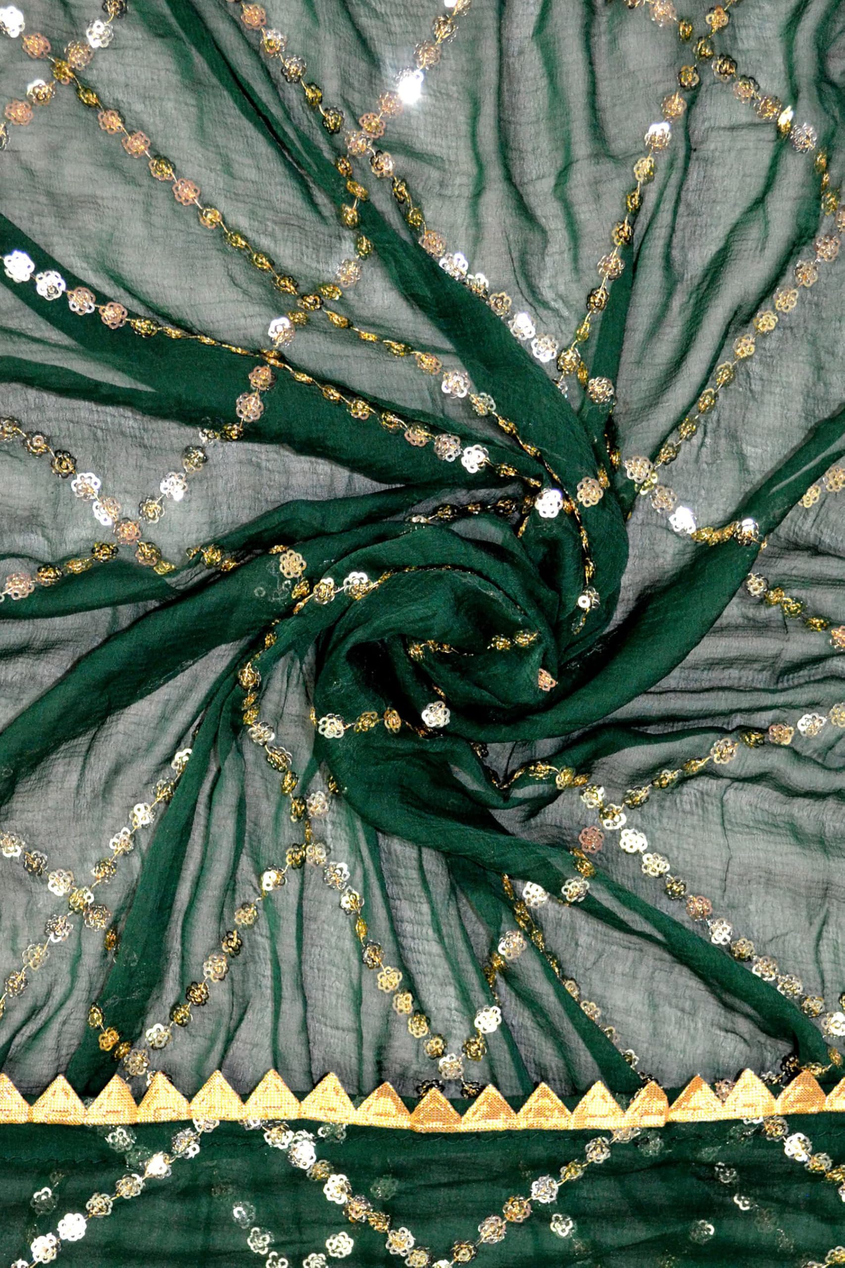 Chandrakala Chiffon Dupatta for Women, Shawl Scarf Wrap Chunni (D238-P) - Image 5