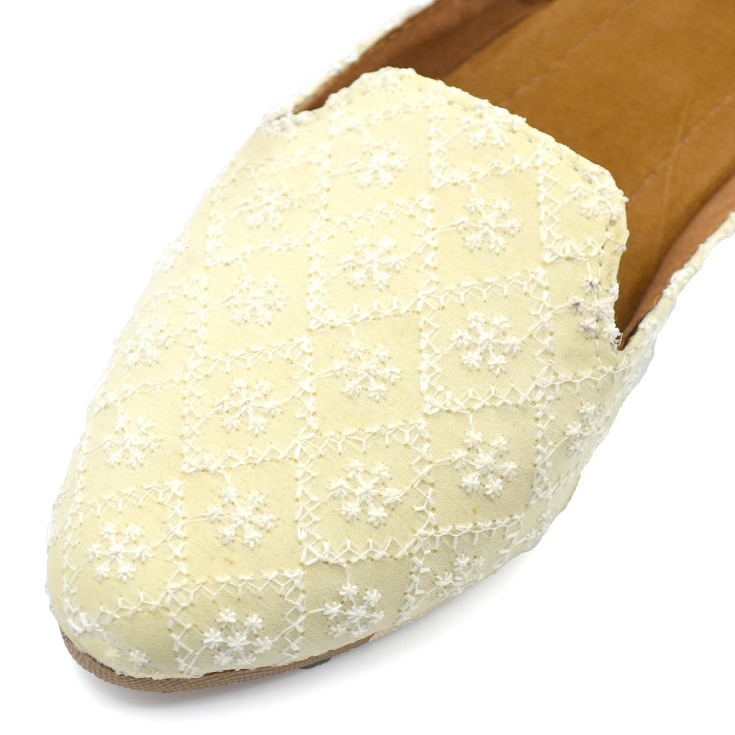 Chandrakala Chikankari Mojaris for Women Flats Punjabi Jutti (WF144-P) - Image 5