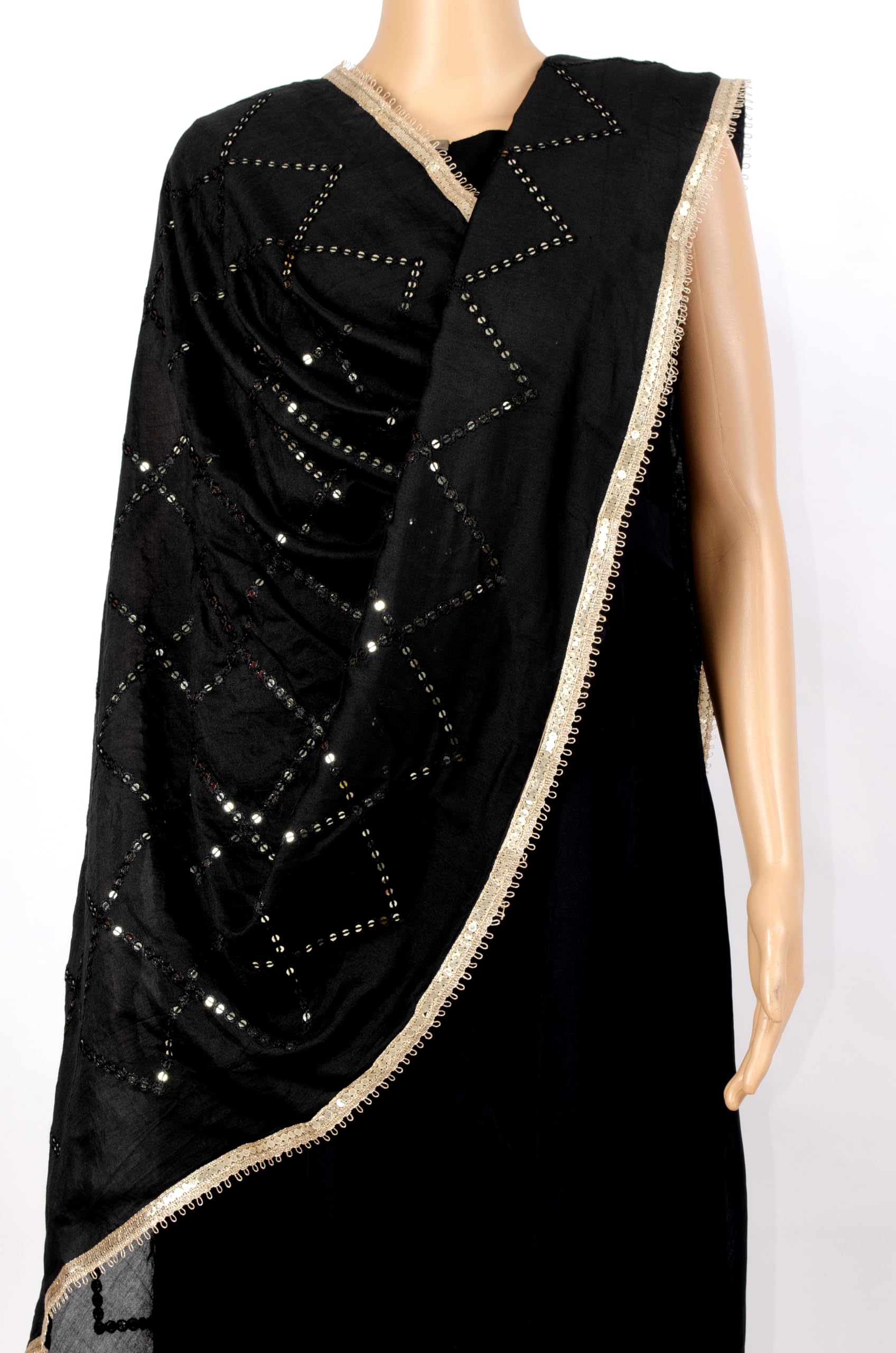 Chandrakala Cotton Blend Dupatta for Women, Shawl Scarf Wrap Chunni (D286-P) - Image 3