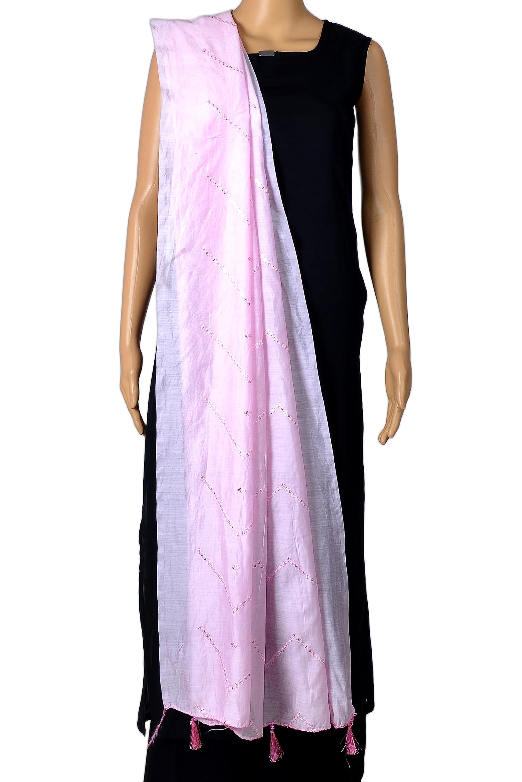 Chandrakala Cotton Dupatta for Women, Shawl Scarf Wrap Chunni (D254-P) - Image 3