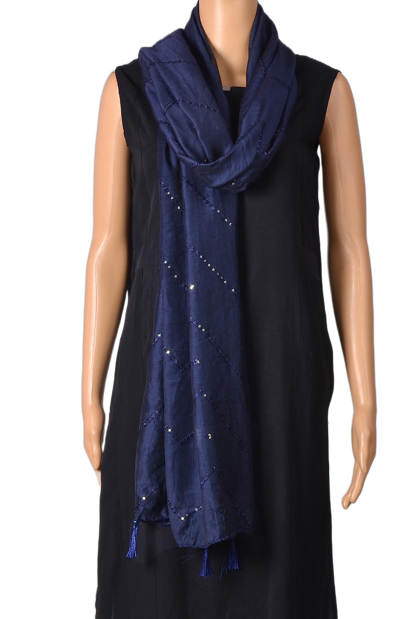 Chandrakala Cotton Dupatta for Women, Shawl Scarf Wrap Chunni (D254-P) - Image 3