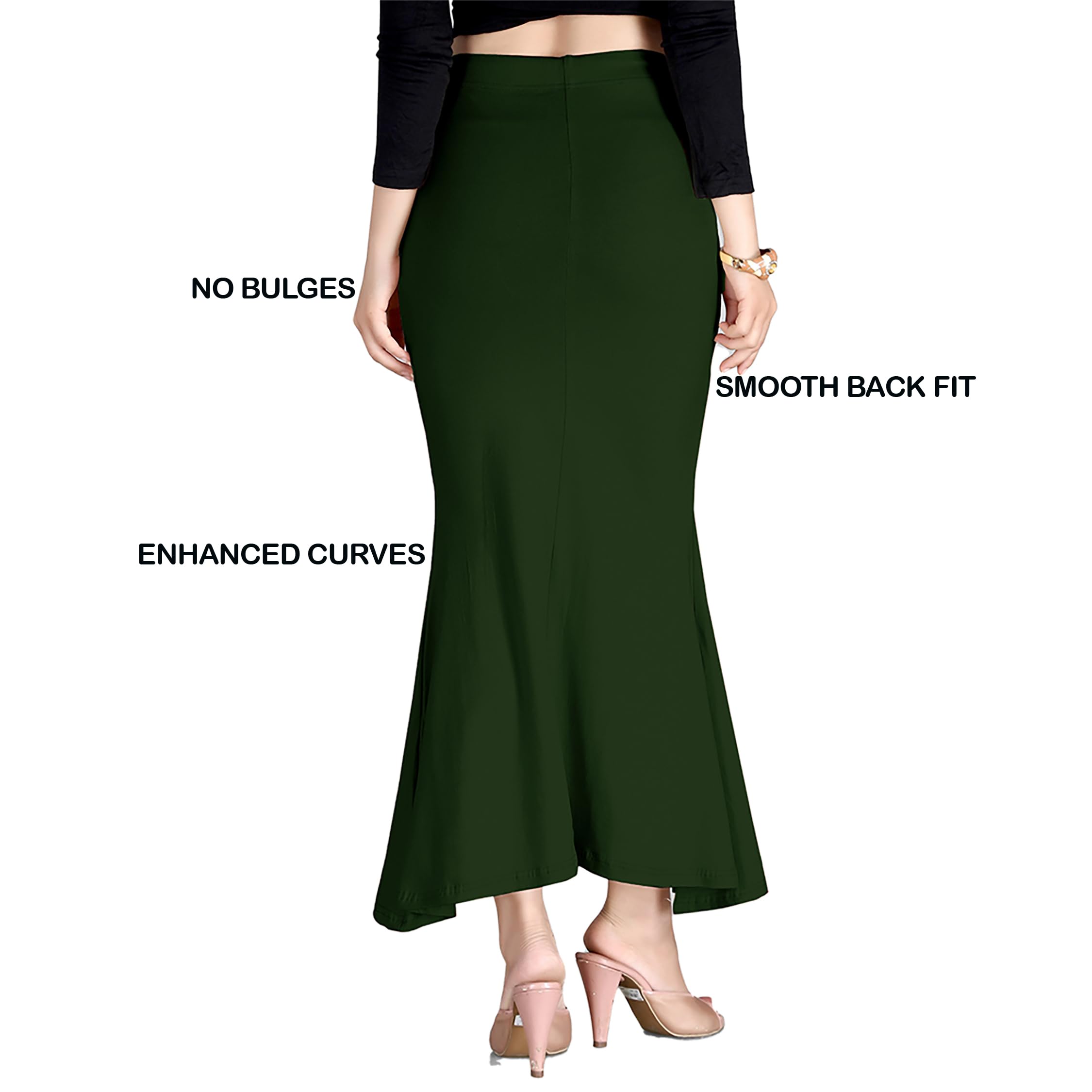 Chandrakala Cotton Saree Shapewear for Women Seamless Stretchable Mermaid Sari Shaper Petticoat Girls (S117-P) - Image 4