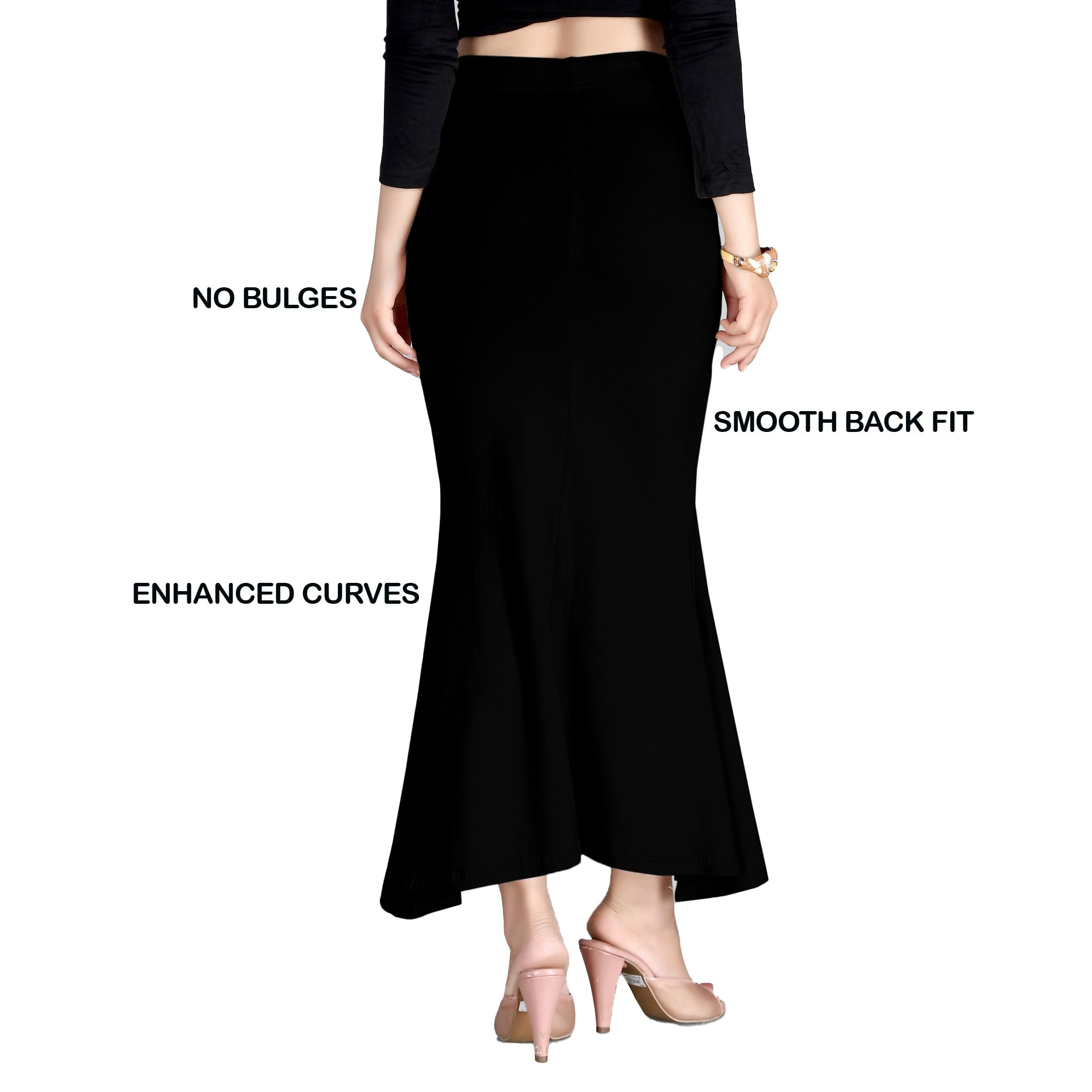 Chandrakala Cotton Saree Shapewear for Women Seamless Stretchable Mermaid Sari Shaper Petticoat Girls (S117-P) - Image 4