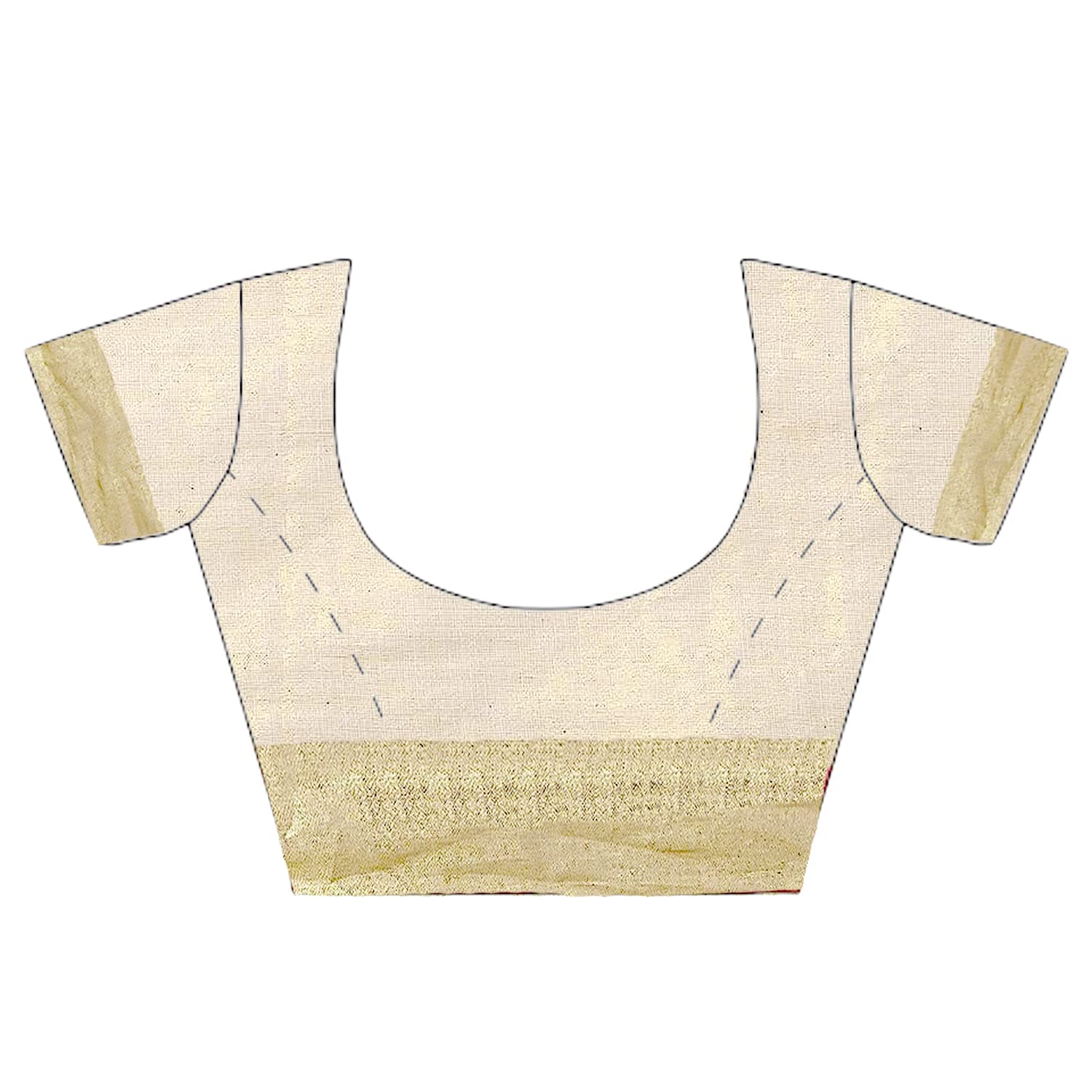 Chandrakala Kerala Kasavu Printed Saree for Women with Unstitched Blouse Piece Indian Wear (1371-P) - Image 6