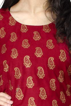 Chandrakala Kurti Sharara Set For Women Rayon Tunic Suit Sets Indian Summer Dress, (K163-P) - Image 4