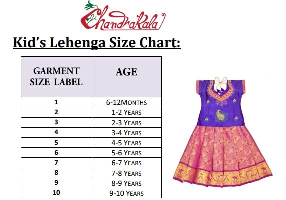 Chandrakala Lehanga Pattu Pavadai For Girls Kids South Indian Dress (KL117-P) - Image 7