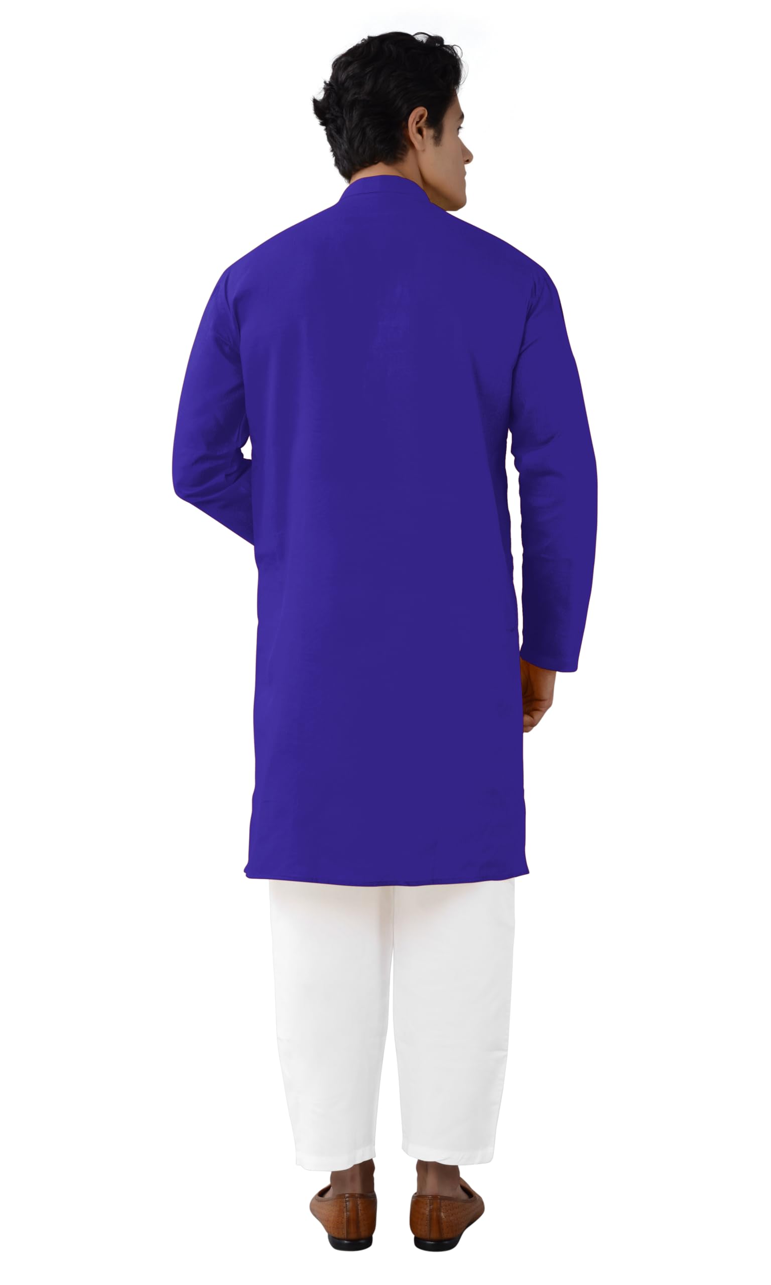 Chandrakala Men's Tunic Cotton Kurta Pajama Set Indian Casual Yoga Dress (MK101) - Image 3
