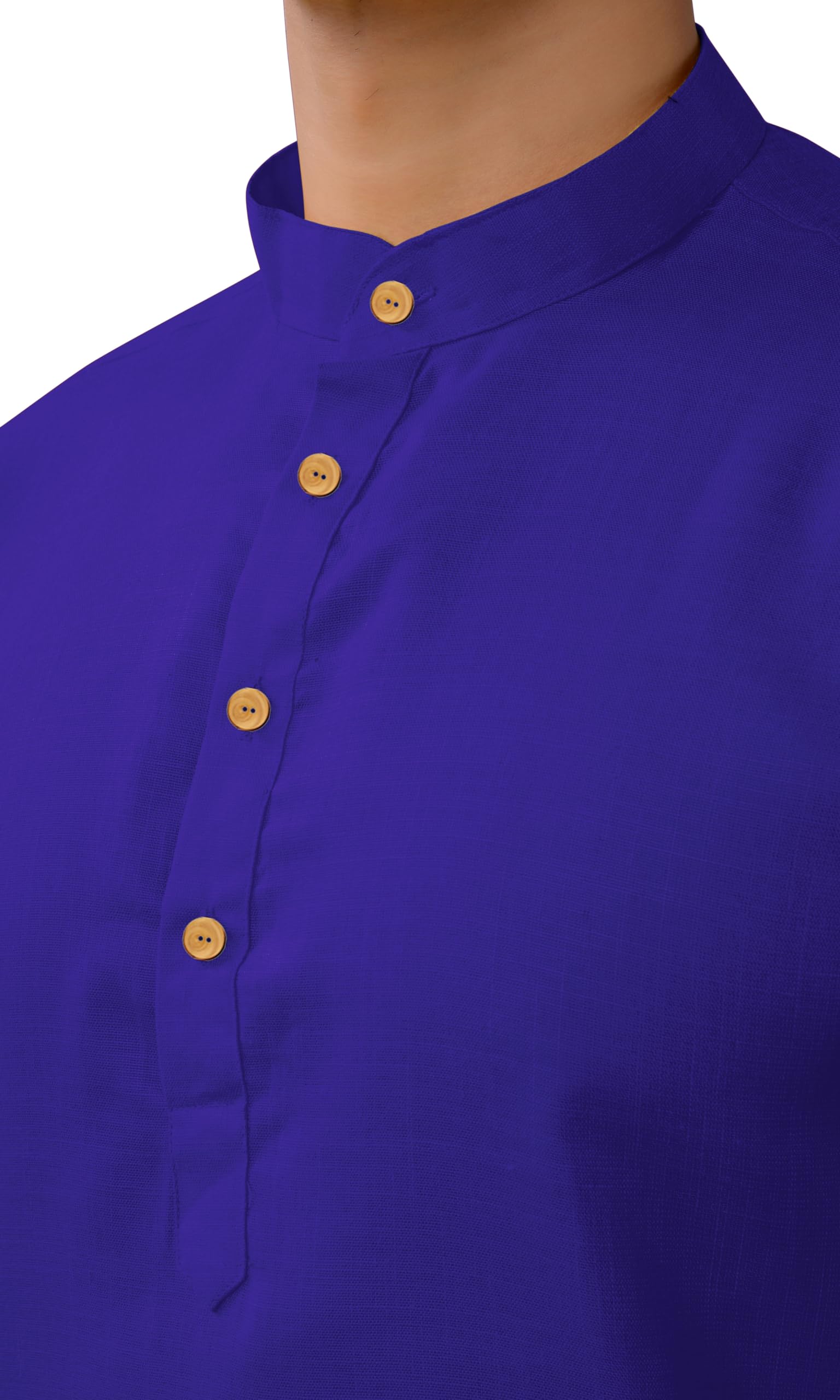 Chandrakala Men's Tunic Cotton Kurta Pajama Set Indian Casual Yoga Dress (MK101) - Image 4