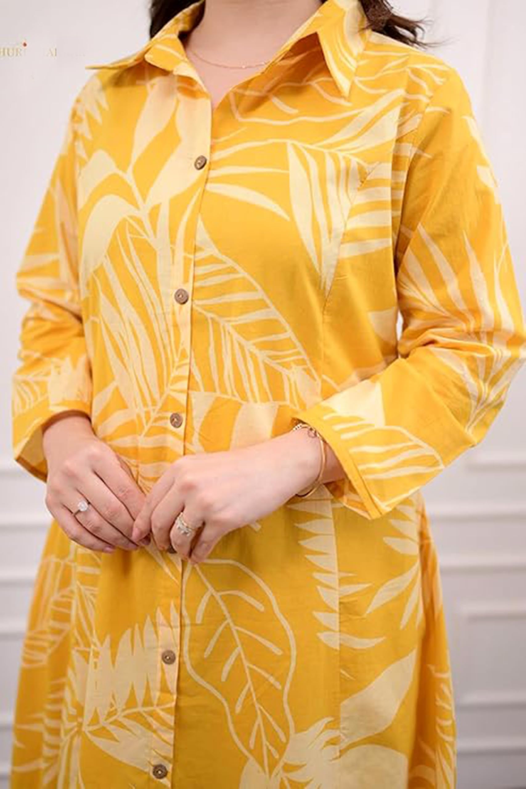 Chandrakala Printed Co-ord Set for Women’s Cotton Front Slit 2- Pc Kurta Pant Dress (K243-P) - Image 3