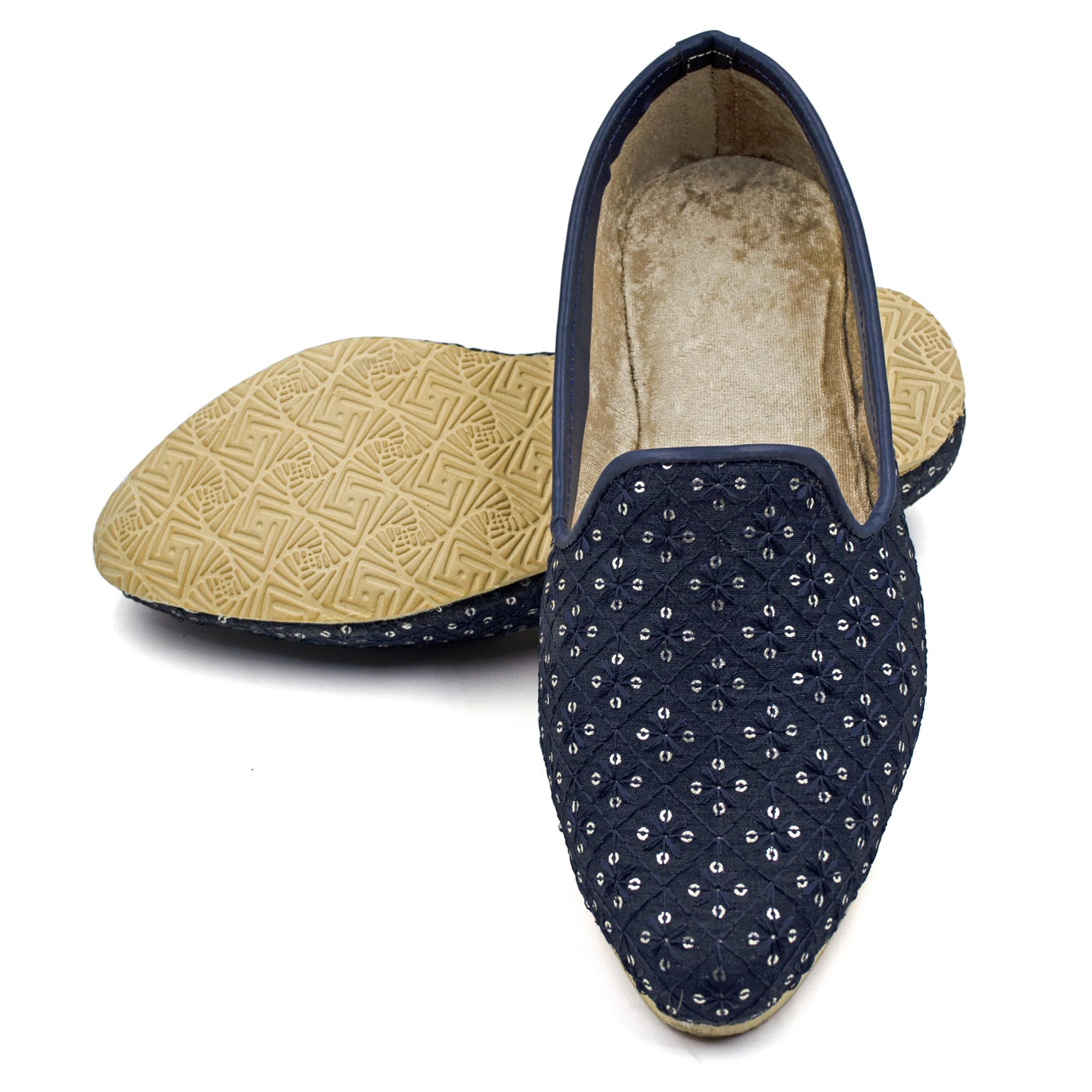 Chandrakala Punjabi Jutti for Men’s Shoes Wedding Khussa Traditional Handmade Ethnic Loafers (MF106-P) - Image 4