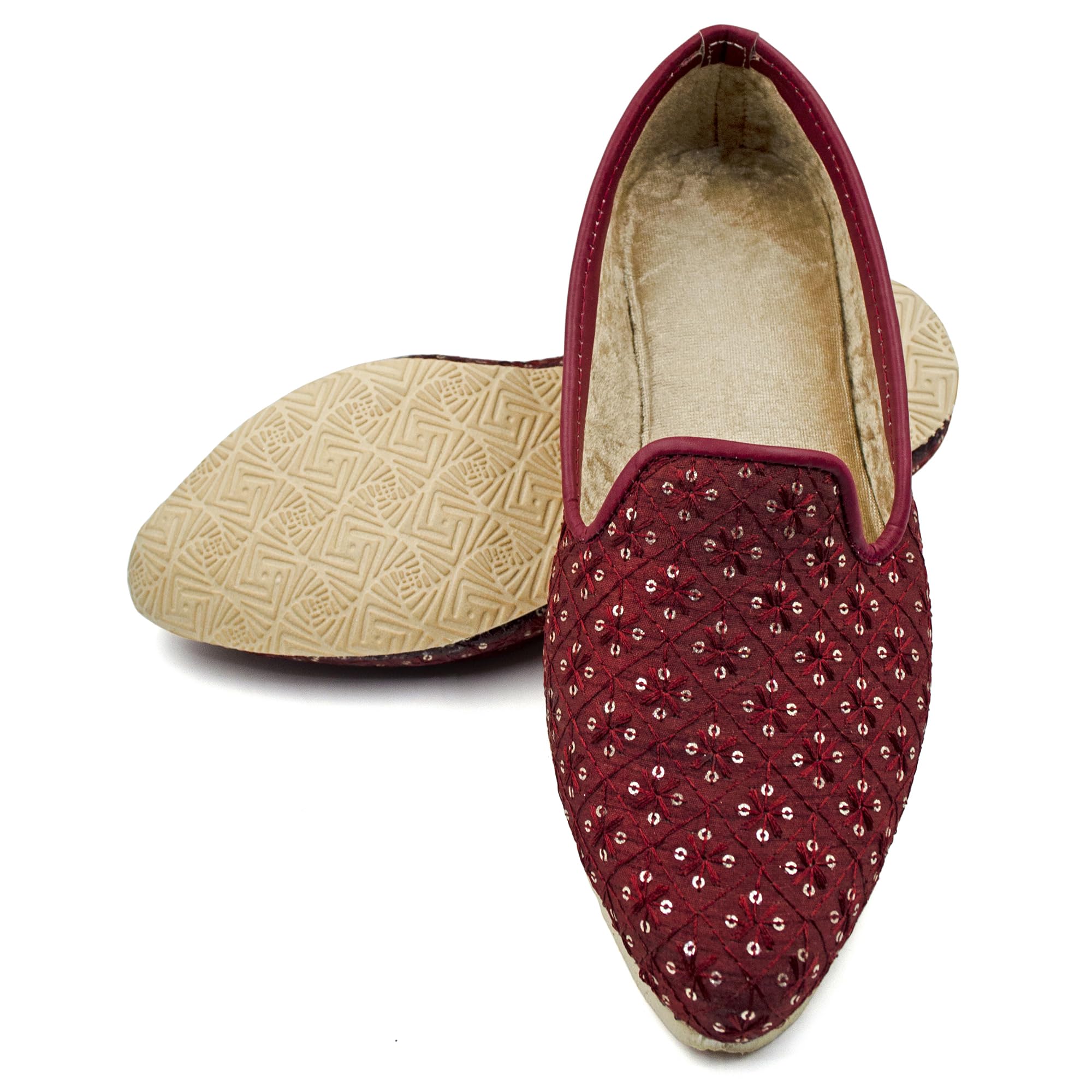 Chandrakala Punjabi Jutti for Men’s Shoes Wedding Khussa Traditional Handmade Ethnic Loafers (MF106-P) - Image 4