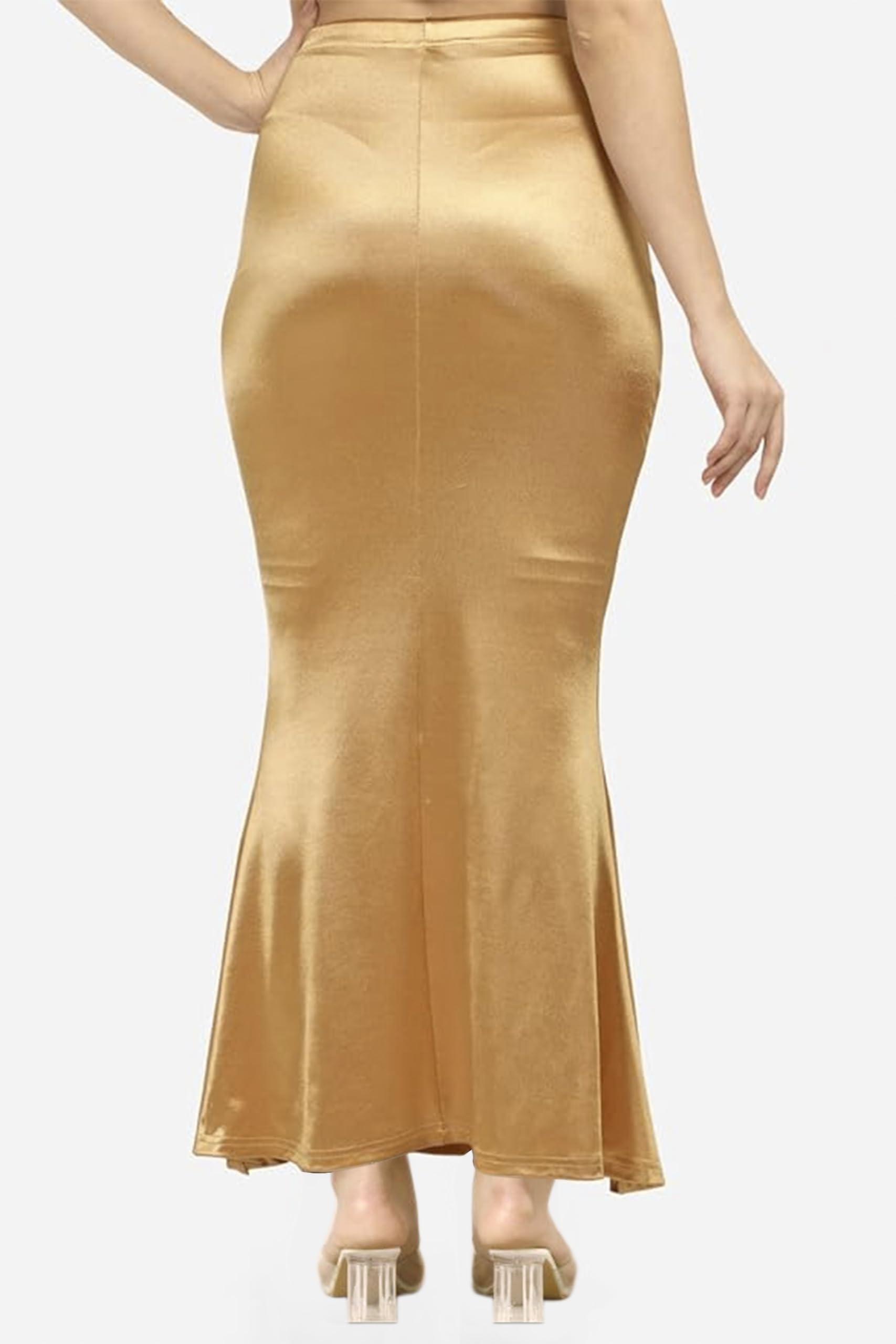 Chandrakala Satin Saree Shapewear for Women Seamless Stretchable Mermaid Sari Shaper Petticoat Girls (S118-P) - Image 3