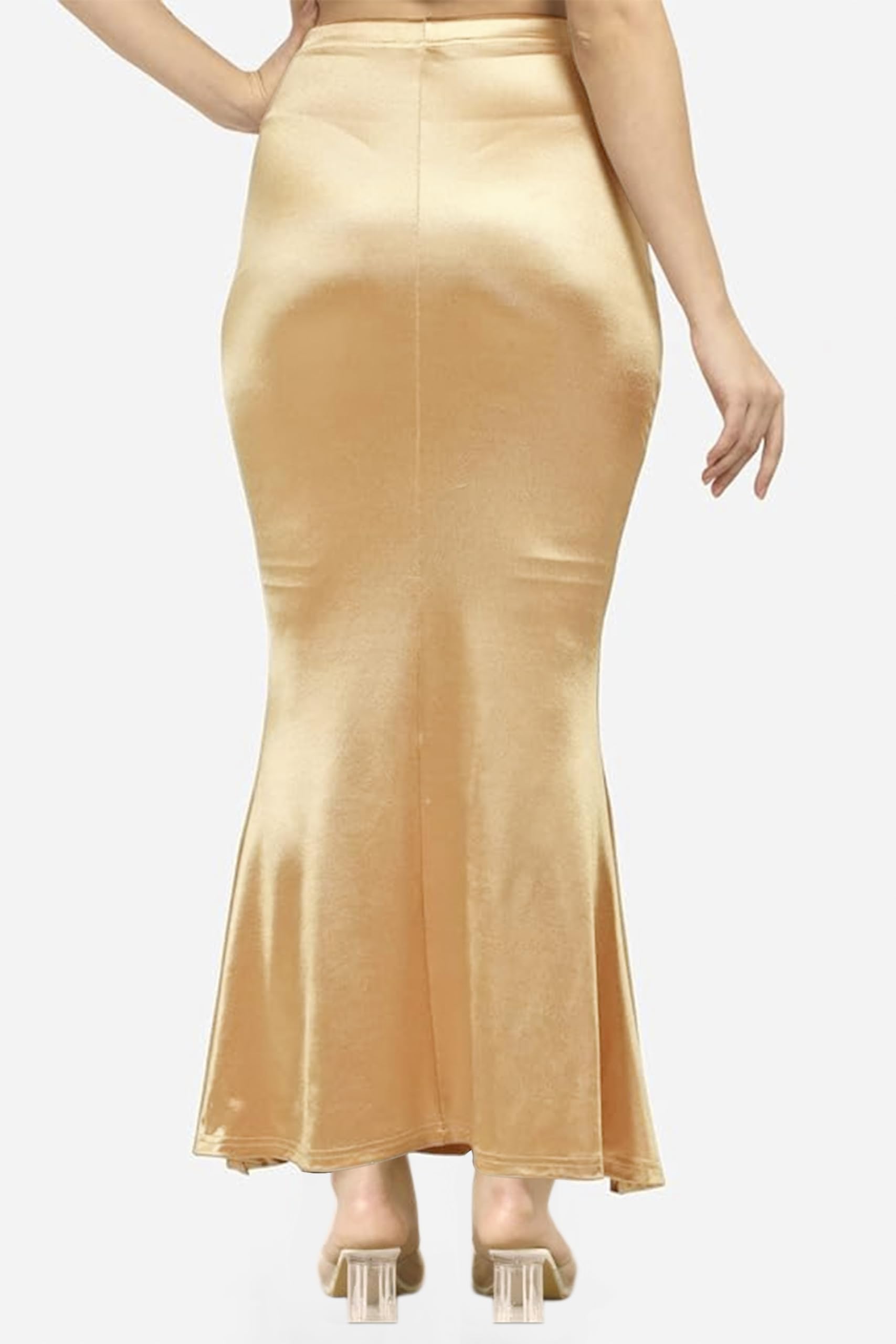 Chandrakala Satin Saree Shapewear for Women Seamless Stretchable Mermaid Sari Shaper Petticoat Girls (S118-P) - Image 3