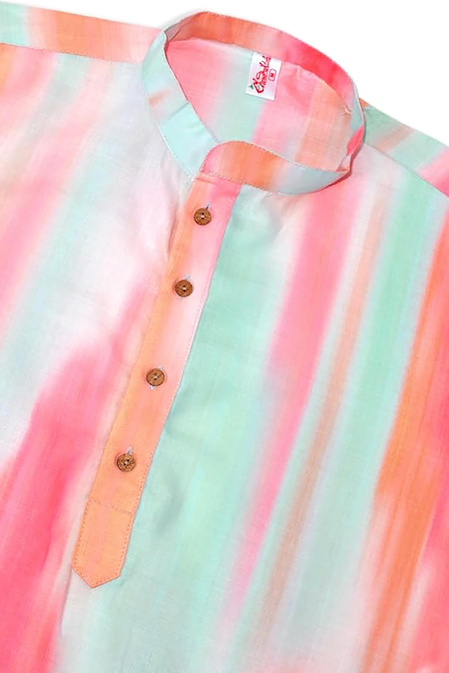 Chandrakala Slim Fit Printed Kurta for Men Cotton Long Sleeve Straight Tunic (MK114-P) - Image 5